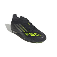 adidas F50 Elite Gras Football Boots (FG) Kids Black Silver Neon Yellow