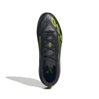 adidas F50 Elite Gras Football Boots (FG) Kids Black Silver Neon Yellow