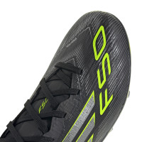 adidas F50 Elite Gras Football Boots (FG) Kids Black Silver Neon Yellow
