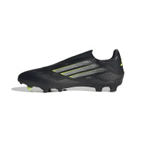 adidas F50 League Veterloze Gras / Kunstgras Voetbalschoenen (MG) Zwart Zilver Neongeel