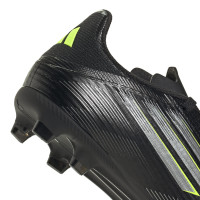 adidas F50 League Grass/Artificial Grass Football Boots (MG) Kids Black Silver Neon Yellow
