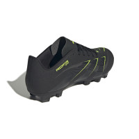 adidas Predator Club Grass/Artificial Grass Football Boots (MG) Black Dark Grey Neon Yellow