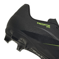 adidas Predator Club Grass/Artificial Grass Football Boots (MG) Black Dark Grey Neon Yellow
