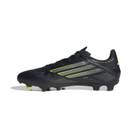 adidas F50 League Grass/Artificial Grass Football Boots (MG) Black Silver Neon Yellow