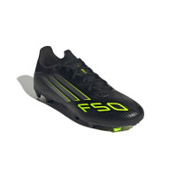 adidas F50 League Grass/Artificial Grass Football Boots (MG) Black Silver Neon Yellow