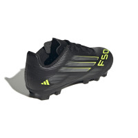 adidas F50 Club Grass/Artificial Grass Football Boots (MG) Kids Black Silver Neon Yellow