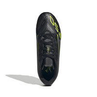 adidas F50 Club Grass/Artificial Grass Football Boots (MG) Kids Black Silver Neon Yellow