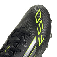 adidas F50 Club Grass/Artificial Grass Football Boots (MG) Kids Black Silver Neon Yellow