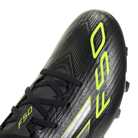 adidas F50 Club Gras / Kunstgras Voetbalschoenen (MG) Zwart Zilver Neongeel