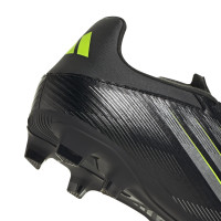 adidas F50 Club Gras / Kunstgras Voetbalschoenen (MG) Zwart Zilver Neongeel
