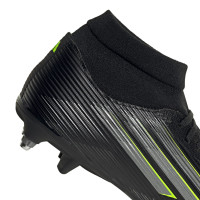 adidas F50 League Mid IJzeren-Nop Voetbalschoenen (SG) Zwart Zilver Neongeel