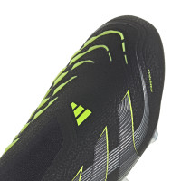 adidas Predator Elite Laceless Iron Stud Football Boots (SG) Black Dark Grey Neon Yellow