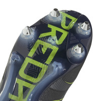 adidas Predator Elite Laceless Iron Stud Football Boots (SG) Black Dark Grey Neon Yellow