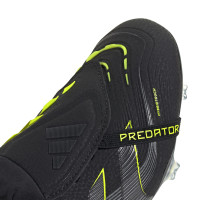 adidas Predator Elite FT Gras Voetbalschoenen (FG) Zwart Donkergrijs Neongeel