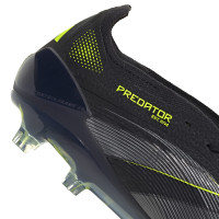 adidas Predator Elite FT Gras Voetbalschoenen (FG) Zwart Donkergrijs Neongeel