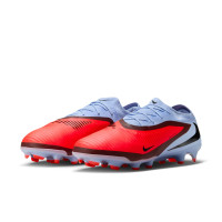 Nike Phantom 6 Low Pro Gras Voetbalschoenen (FG) Lichtblauw Felrood Zwart