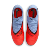 Nike Phantom 6 Low Pro Gras Voetbalschoenen (FG) Lichtblauw Felrood Zwart