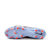 Nike Phantom 6 Low Pro Gras Voetbalschoenen (FG) Lichtblauw Felrood Zwart