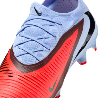 Nike Phantom 6 Low Pro Gras Voetbalschoenen (FG) Lichtblauw Felrood Zwart