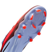 Nike Phantom 6 Low Pro Gras Voetbalschoenen (FG) Lichtblauw Felrood Zwart