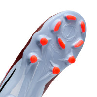 Nike Phantom 6 Low Pro Grass/Artificial Grass Football Boots (MG) Kids Light Blue Bright Red Black