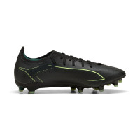 PUMA Ultra 6 Match Grass/Artificial Grass Football Boots (MG) Black Dark Green Light Green