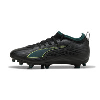 PUMA Ultra 6 Match Grass/Artificial Grass Football Boots (MG) Kids Black Dark Green Light Green