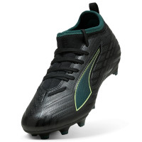 PUMA Ultra 6 Match Grass/Artificial Grass Football Boots (MG) Kids Black Dark Green Light Green