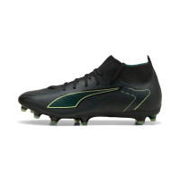 PUMA Ultra 6 Match+ High Grass/Artificial Grass Football Boots (MG) Black Dark Green Light Green