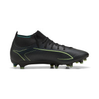 PUMA Ultra 6 Match+ High Grass/Artificial Grass Football Boots (MG) Black Dark Green Light Green