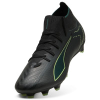 PUMA Ultra 6 Match+ High Grass/Artificial Grass Football Boots (MG) Black Dark Green Light Green