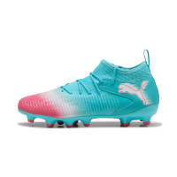 PUMA Future 8 Match Re-Charge Grass/Artificial Grass Football Boots (MG) Kids Blue Pink White