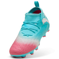 PUMA Future 8 Match Re-Charge Grass/Artificial Grass Football Boots (MG) Kids Blue Pink White