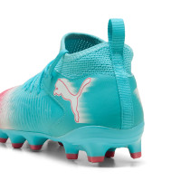 PUMA Future 8 Match Re-Charge Grass/Artificial Grass Football Boots (MG) Kids Blue Pink White