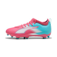 PUMA Ultra 6 Match Re-Charge Grass/Artificial Grass Football Boots (MG) Kids Pink Blue White