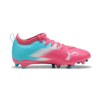 PUMA Ultra 6 Match Re-Charge Grass/Artificial Grass Football Boots (MG) Kids Pink Blue White
