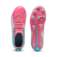 PUMA Ultra 6 Match Re-Charge Grass/Artificial Grass Football Boots (MG) Kids Pink Blue White