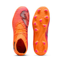 PUMA Future 8 Pro Gras / Kunstgras Voetbalschoenen (MG) Kids Oranje Roze Zwart