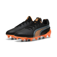 PUMA King Ultimate Grass/Artificial Grass Football Boots (MG) Black Orange Silver