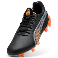 PUMA King Ultimate Grass/Artificial Grass Football Boots (MG) Black Orange Silver