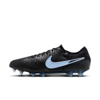 Nike Tiempo Legend 10 Elite Gras Voetbalschoenen (FG) Zwart Lichtblauw