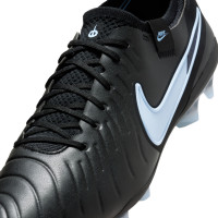 Nike Tiempo Legend 10 Elite Gras Voetbalschoenen (FG) Zwart Lichtblauw