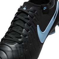 Nike Tiempo Legend 10 Pro Gras Voetbalschoenen (FG) Zwart Lichtblauw