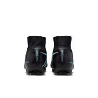 Nike Zoom Mercurial Superfly 10 Elite Artificial Grass Football Boots (AG) Black Light Blue