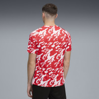 PUMA AC Milan Pre-Match Trainingsshirt 2025-2026 Wit Rood