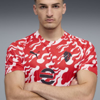 PUMA AC Milan Pre-Match Trainingsshirt 2025-2026 Wit Rood
