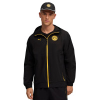 PUMA Borussia Dortmund Pumatech Woven Trainingspak Hooded Full-Zip 2025-2026 Zwart Geel