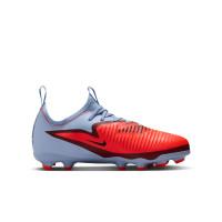 Nike Phantom 6 Low Academy Grass/Artificial Grass Football Boots (MG) Kids Light Blue Bright Red Black