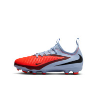 Nike Phantom 6 Low Academy Grass/Artificial Grass Football Boots (MG) Kids Light Blue Bright Red Black