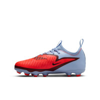 Nike Phantom 6 Low Academy Grass/Artificial Grass Football Boots (MG) Kids Light Blue Bright Red Black
